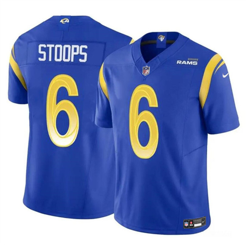 Men's Blue Los Angeles Rams #6 Drake Stoops 2024 Draft F.U.S.E Vapor Untouchable Stitched Football Jersey